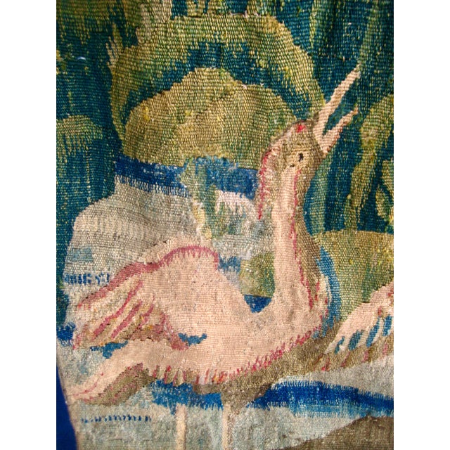 French Aubusson Chinoiserie Verdure Tapestry Pagoda and Three Birds 18 Century For Sale - Image 11 of 13