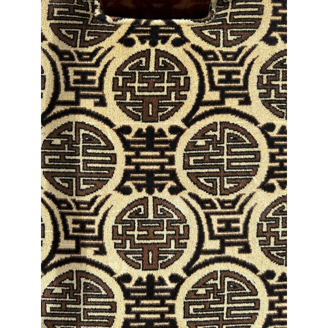 1990s Carved Rosewood Asian Dining Table Chairs, With Cushions - Set of 6 For Sale - Image 4 of 7