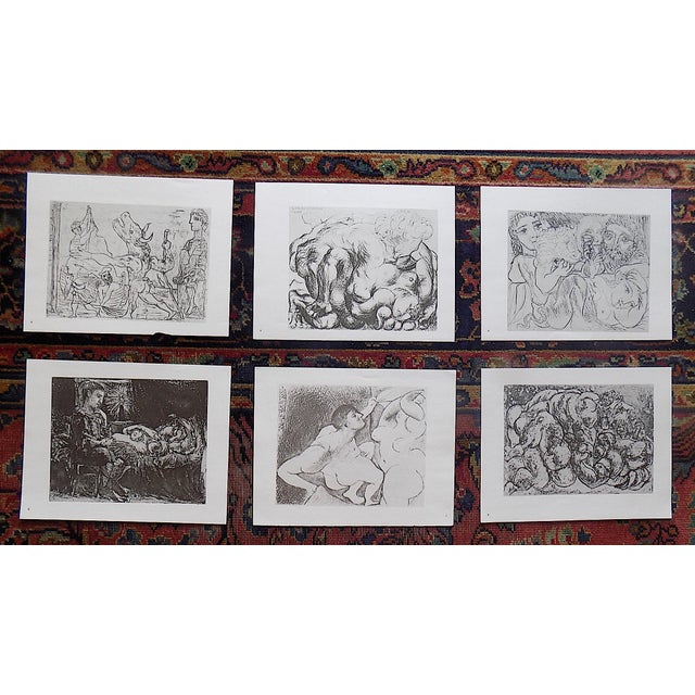 Black Vintage Mid Century Modern Picasso Lithographs - Set of 6 For Sale - Image 8 of 8