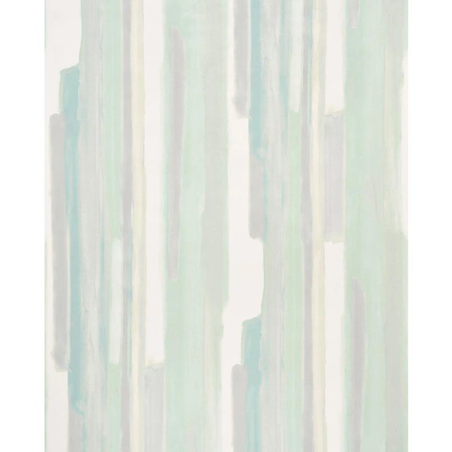 Schumacher Watercolor Wallpaper in Celadon For Sale