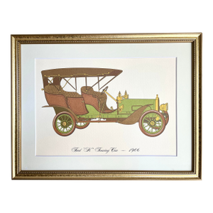 Vintage Lithograph Print of an 1906 Ford K Touring Car Antique Automobile