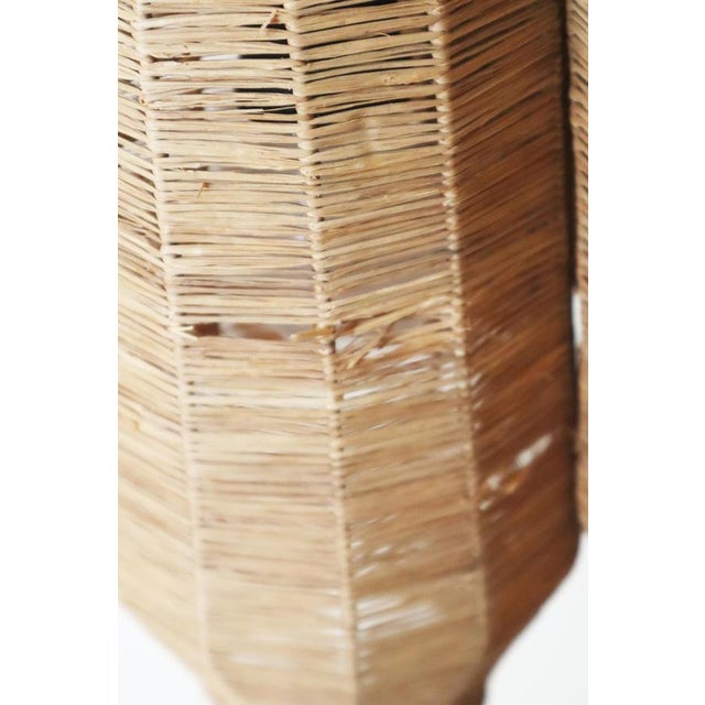 Brown Mid-Century Modern Straw Pendant Lights, 1950s, Set of 3 For Sale - Image 8 of 17