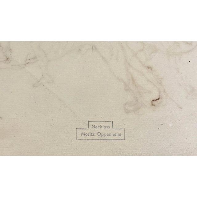 Mid 19th Century An Ink on Paper Sketch of Medieval Combat by Artist Mortiz Daniel Oppenheim For Sale - Image 4 of 7