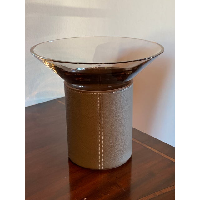 Hermès Leather & Art Glass Vase Chairish