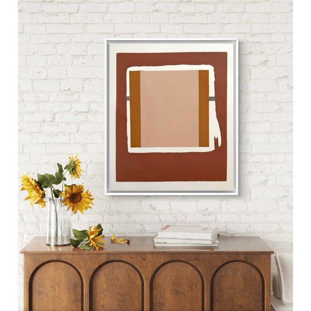 Burnt Orange Barbara Beck 1971 Mid-Century Modern Screen Print on Paper - Unframed For Sale - Image 8 of 8