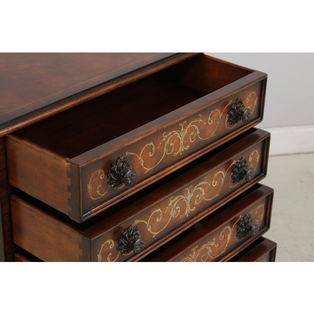 2000 - 2009 Theodore Alexander Marquetry Inlaid Chest Semainier For Sale - Image 5 of 16