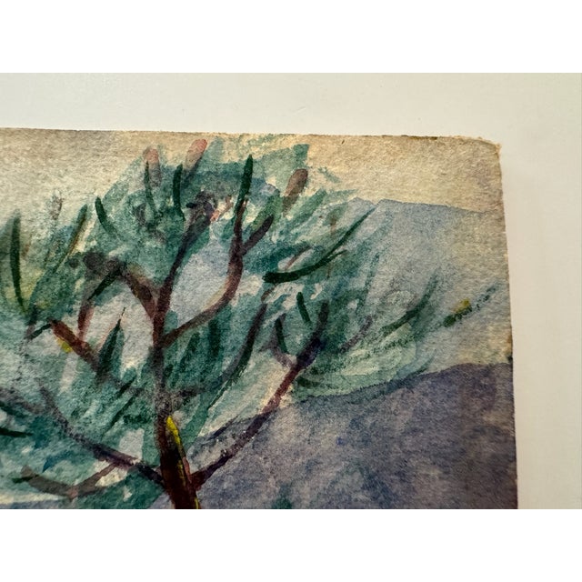 Edith Hoyt Signed 1944 Chinantla Mountain Village Landscape Original Watercolor For Sale - Image 4 of 7