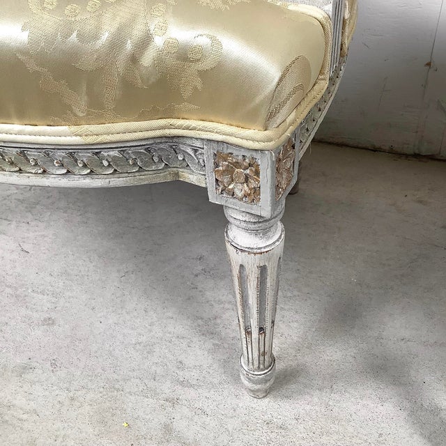 Pair of Louis XVI Style Neoclassical Armchairs For Sale - Image 9 of 12