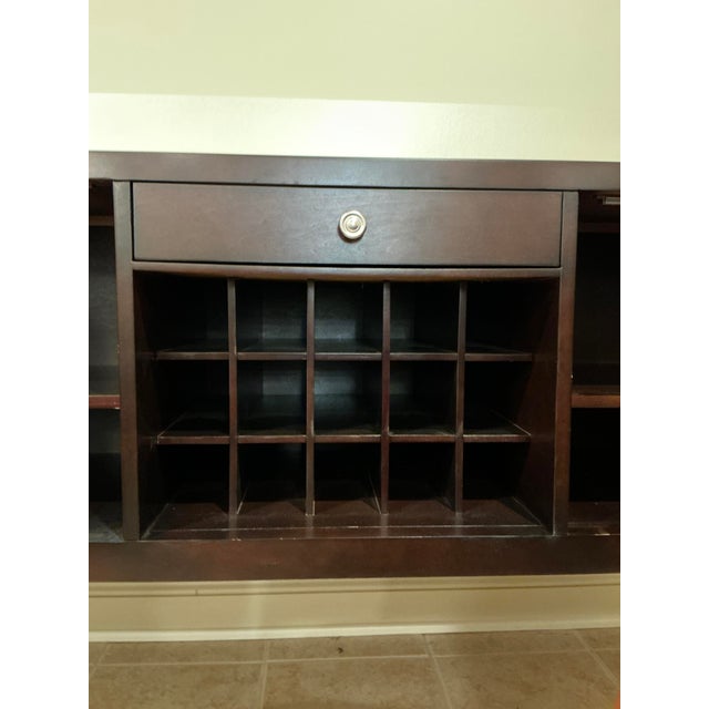 Modern Levin Furniture Transitional Espresso Wood Wine Buffet & Bar Cabinet For Sale - Image 3 of 17