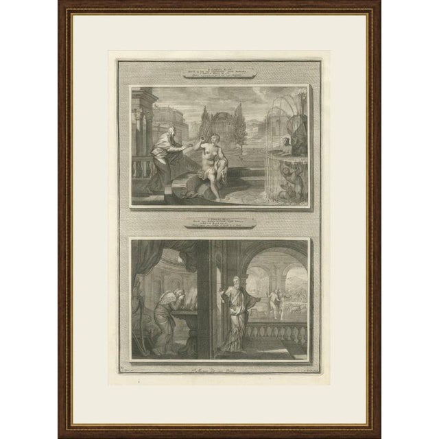 This original copperplate engraving from Pieter Mortier's illustrated Bible, Amsterdam circa 1700, shows two biblical...
