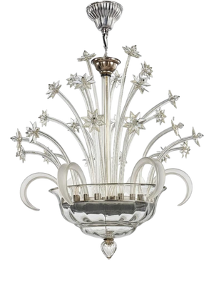 Vintage Glass Chandelier, 1930s