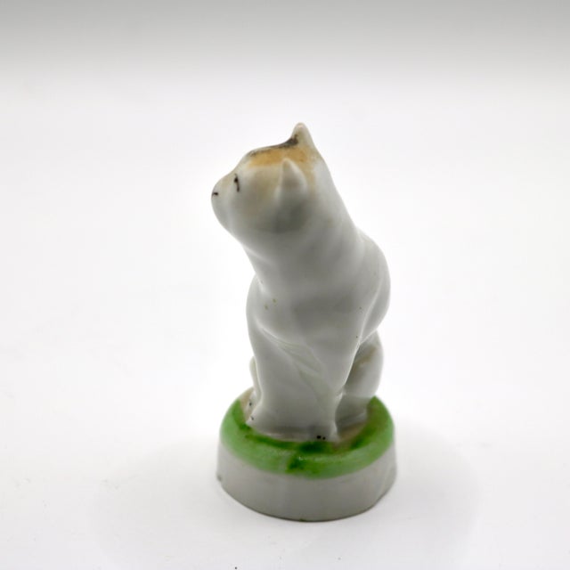 Ceramic Antique English Staffordshire Miniature Pottery Seated Cat, C. 1850–1880 For Sale - Image 7 of 10