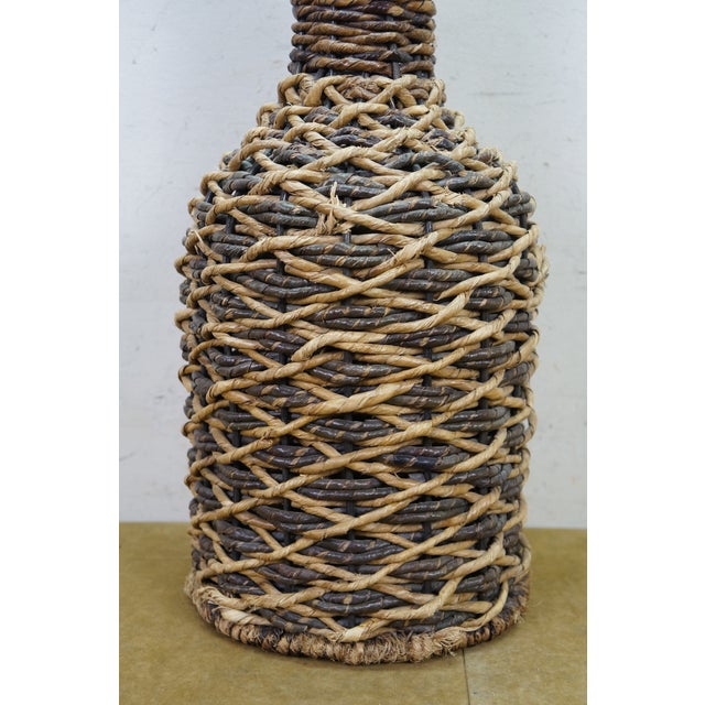 Large Vintage Wicker Wrap for Glass Demijohn Wine Bottle Carboy Jug 9" X 24" For Sale - Image 9 of 10