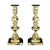 Victorian Knop-Stemmed Brass Candlesticks, Set of 2 For Sale