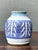 Ceramic Handcrafted Blue Ceramic Leaf Motif Vase For Sale - Image 7 of 14
