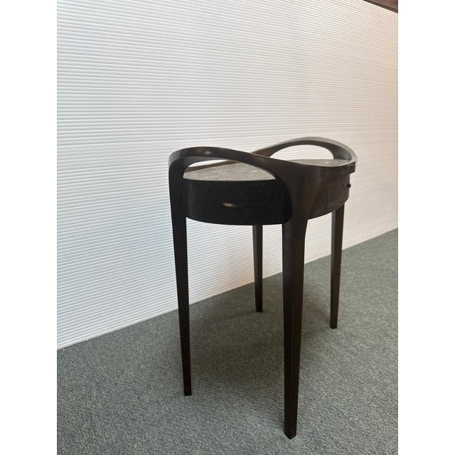Black R & Y Augousti Black Shagreen Side Table For Sale - Image 8 of 11