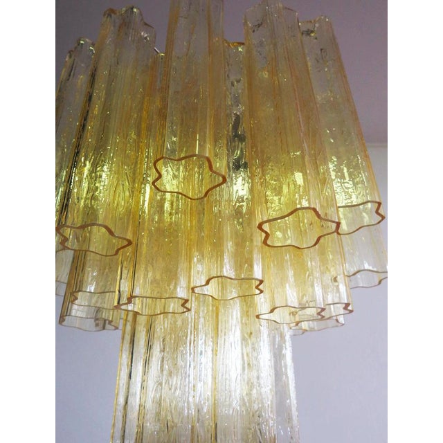 Tube Chandeliers in Gold Murano Glass, 1970s, Set of 3 For Sale - Image 15 of 16