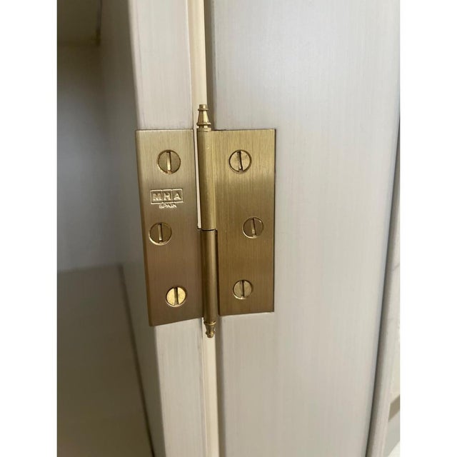 Vintage Painted Oak Vitrine Cabinet with Giltwood Details by Jean-Rémy Couradette, 1998 For Sale - Image 9 of 10