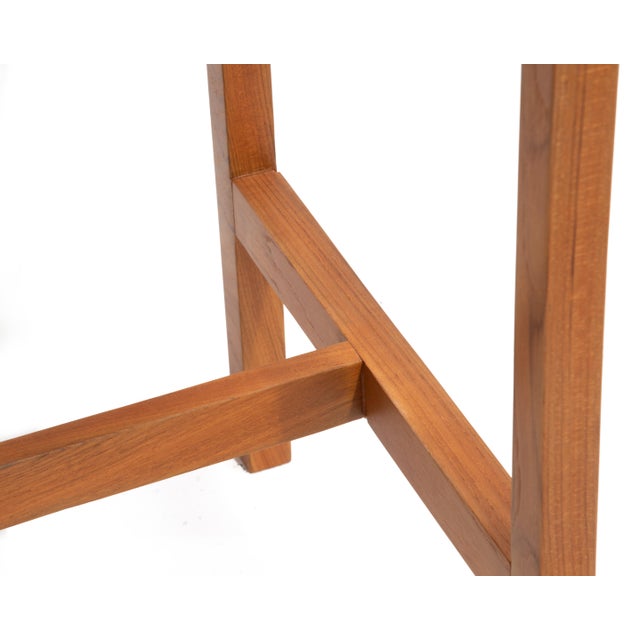 Mid Century Solid Teak Sofa Hall Console Table Thailand Scandinavian 1970s For Sale - Image 11 of 15