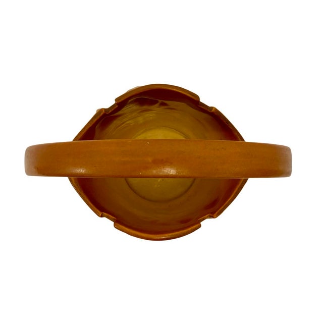 Early 20th Century Vintage 1940s Roseville Art Pottery Freesia Brown Basket #391-8 Vgc. For Sale - Image 5 of 8