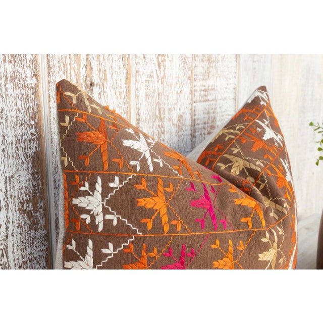 Zia Antique Indian Folk Lumbar Pillow For Sale In Los Angeles - Image 6 of 10
