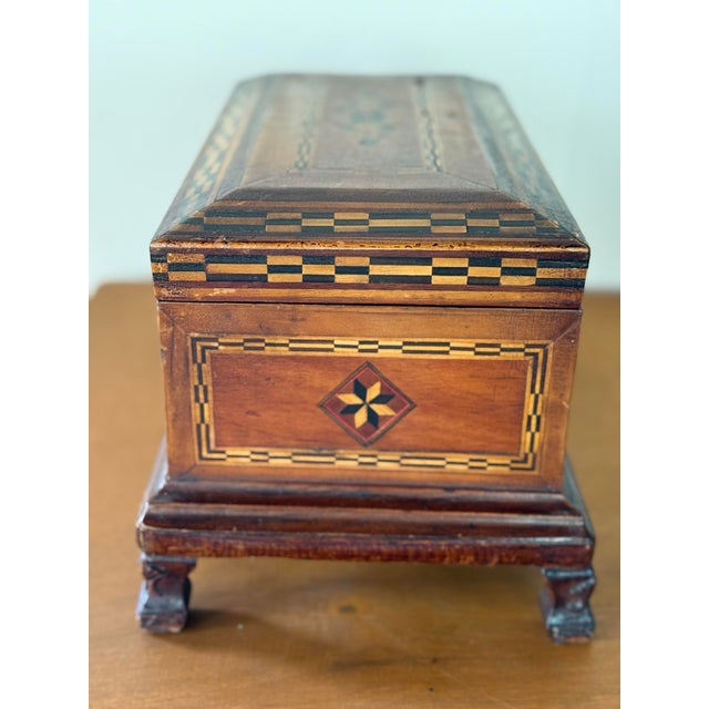 Late 19th Century Inlaid Marquetry Jewelry Casket For Sale In Boston - Image 6 of 12