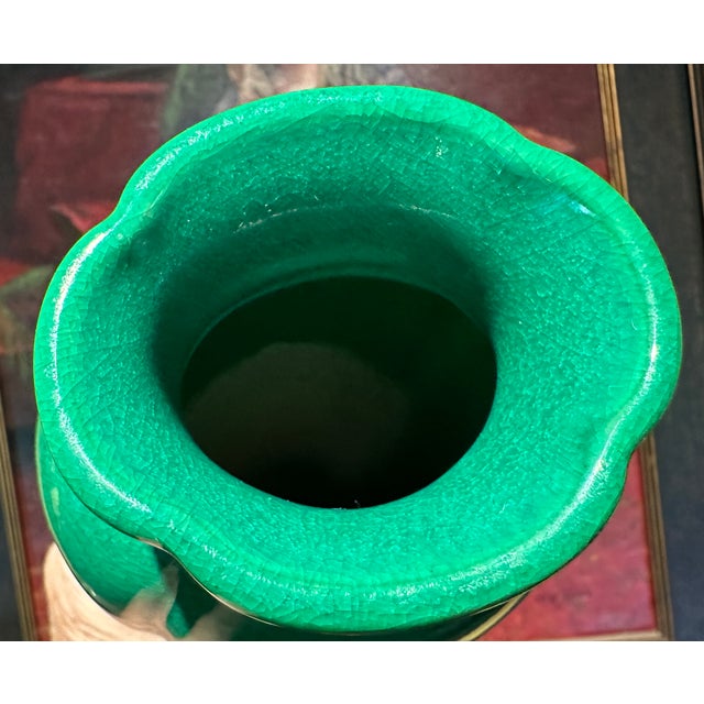 1930s Art Deco Green Crystalline Cowan Art Pottery Vase For Sale - Image 5 of 6
