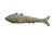 Mid to late 20th century wall hanging brass fish - 8 inches long with a segmented, articulated body, etched with scales...