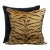 The House of Scalamandré Tigre Silk/Indus Pillow, Ivory, Gold & Black For Sale