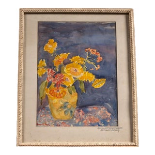 Margaret Grossenbach Floral Still Life Watercolor For Sale