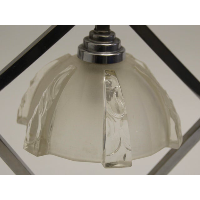 Metal Art Deco Table Lamp attributed to Maison Petitot, France, 1920s For Sale - Image 7 of 10