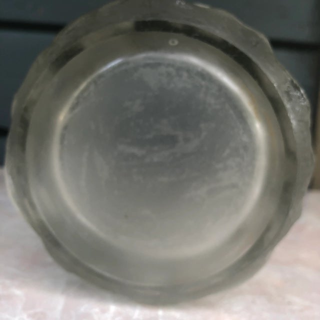 1950s Art Deco Style Moulded and Frosted Glass Vase With Forest Scene For Sale In Richmond - Image 6 of 7