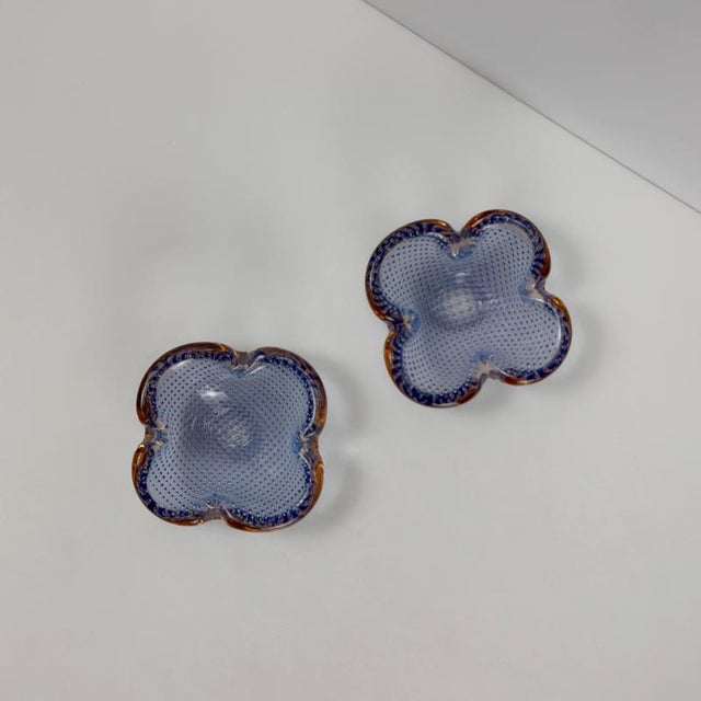 Gold Murano Bullicante Bowls by Galliano Ferro for Neodymium Sommerso, 1970s, Set of 2 For Sale - Image 8 of 10