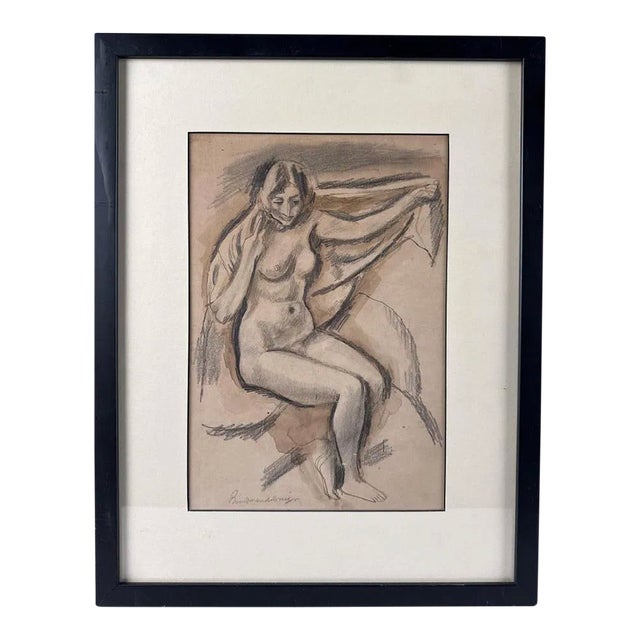 Early 20th Century Boardman Robinson, Figural Nude "Wife After Bath" For Sale