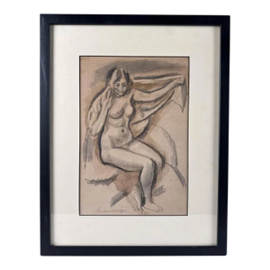 Early 20th Century Boardman Robinson, Figural Nude "Wife After Bath"