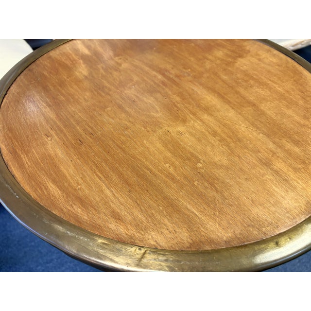 Vintage Mid Century Biedermeir Style Walnut and Brass Occasional Table For Sale - Image 14 of 14