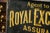 1910s Rare Royal Exchange Assurance Antique Pressed Metal Advertising Sign Wall Decor For Sale - Image 5 of 14