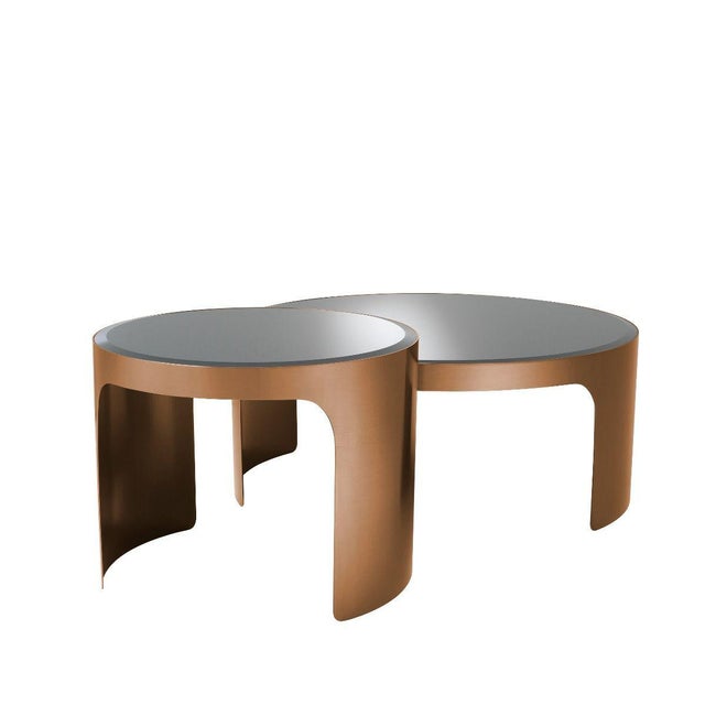 Copper Nesting Coffee Table Set Of 2 Eichholtz Piemonte Chairish