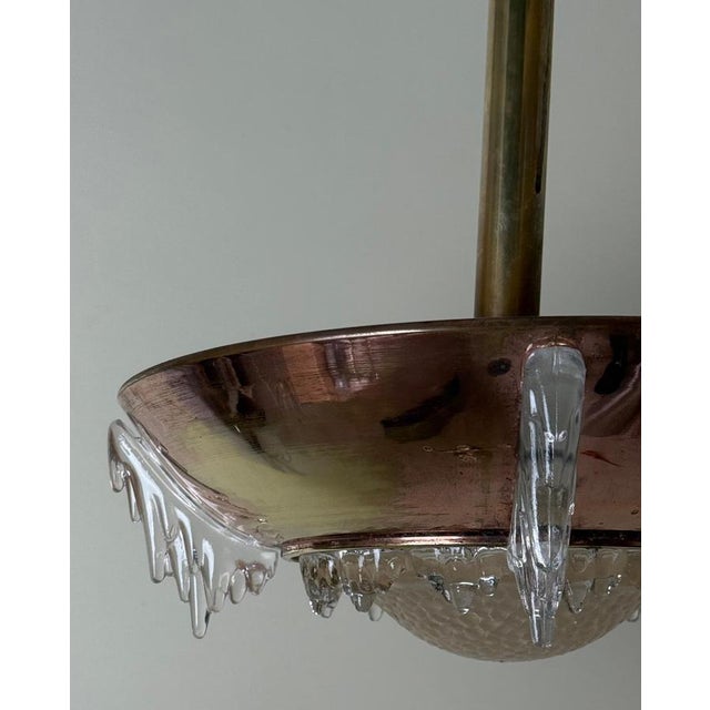 Art Deco French Ice Glasss and Icicles Chandelier by Ezan, 1930s For Sale - Image 9 of 15