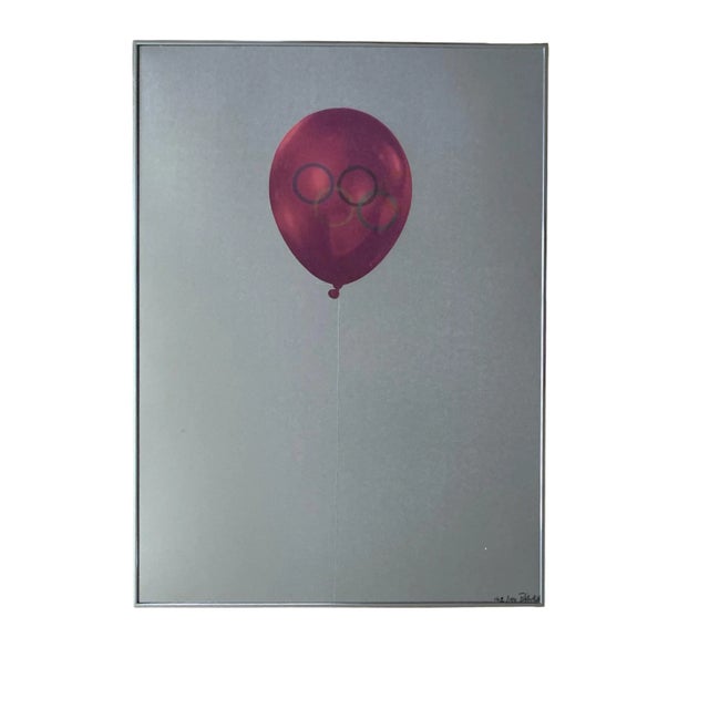 Pop Art 1983 "Olimpiadi" Olympic Balloon Silkscreen Print by Michelangelo Pistoletto, Framed For Sale - Image 3 of 5