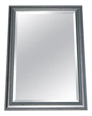 Vintage Silver Grey Frame Bevelled Hanging Wall Mirror