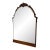 Vintage Carved Wood Arched Wall Mirror With Etched Glass Panels For Sale