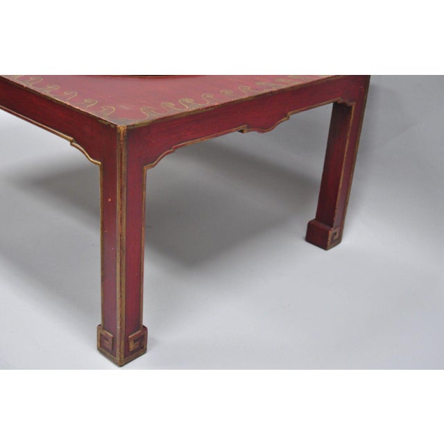 Vintage Red Chinoiserie Oriental Coffee Table With Tray Chairish