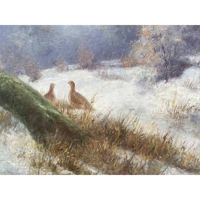 Capercaillie in a Winter Landscape, 1910, Oil Painting on Canvas, Framed For Sale - Image 9 of 16