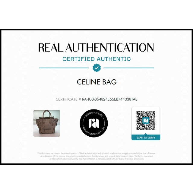 Celine by Phoebe Philo Taupe Dune Neutral Drummed Calfskin Micro Luggage Tote Bag Certified authentic by Real...