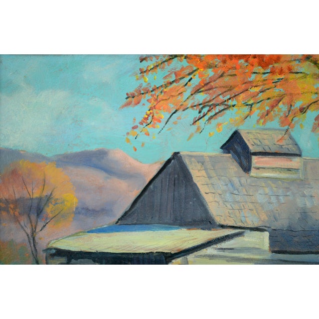 1920s Farmhouse in Autumn, Early 20th Century Landscape by Florence Helena McGillivray For Sale - Image 5 of 8
