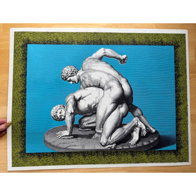 1970s Pop-Art Greek Wrestlers Silk Screen Print For Sale In New York - Image 6 of 12