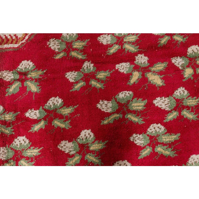 Late 19th Century Authentic Turkish Ghiordes Red Rug For Sale - Image 5 of 8