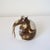Wabi Sabi Studio Pottery Sculptural Rounded Bud Vase With Strokes of Mottled Brown & Ivory Drip Glaze For Sale - Image 14 of 16