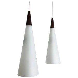 Trompet Pendant Lamps in Copper by Jo Hammerborg for Fog & Mørup, Denmark, 1963, Set of 2